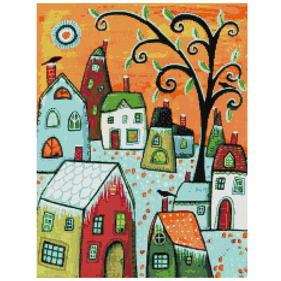 Raureif (v2) modernes Kreuzstich-Set