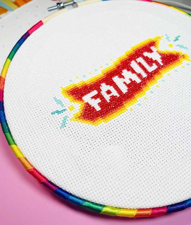 Typography family cross stitch-a-long