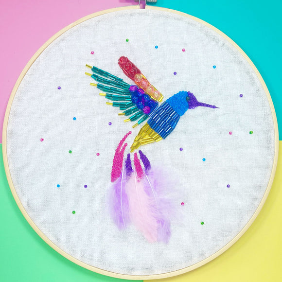 Hummingbird embroidery bead kit