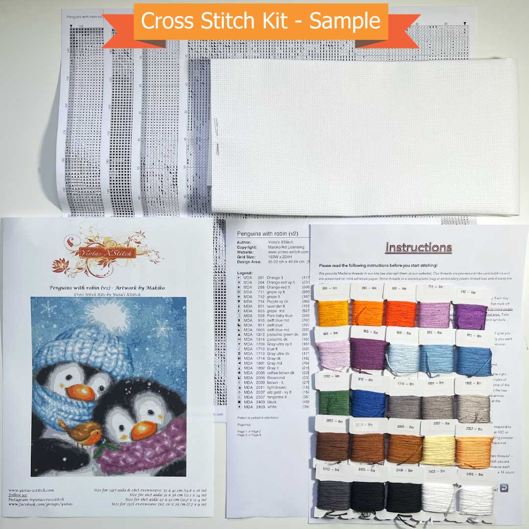 Buncha bats (v2) cross stitch kit