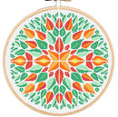 Kit de point de croix Mandala Feuille-1