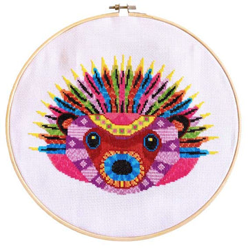 Mandala hedgehog modern cross stitch kit