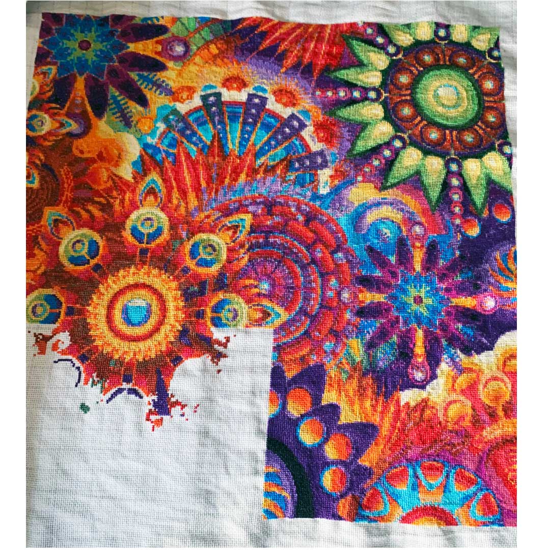 Mandala parade No2 full coverage counted cross stitch kit