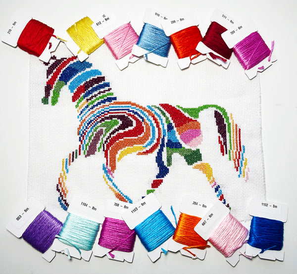 Abstract horse (v2) modern cross stitch kit - 1