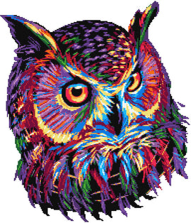 Modern cross stitch kits abstract owl