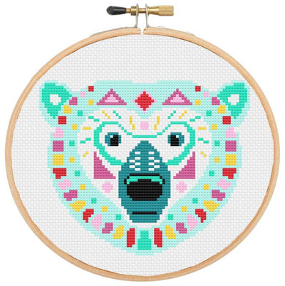 Modern cross stitch kits bear