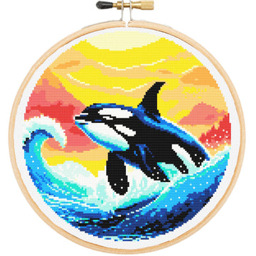 modern cross stitch kits sunset orca