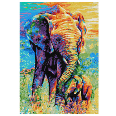 Mother & baby elephant (v2) cross stitch kit