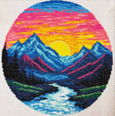 Kit de point de croix moderne « Lever de soleil sur la montagne »-2
