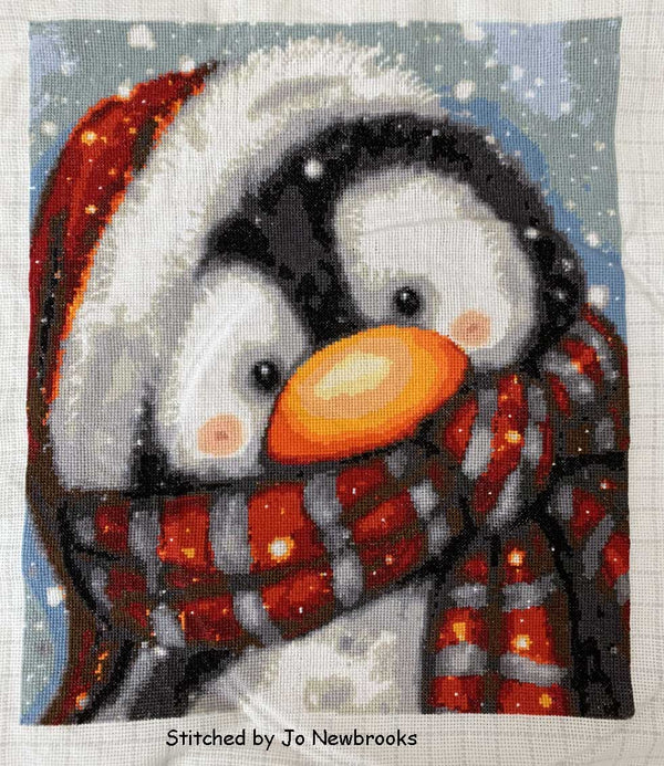 Penguin with Santas hat cross stitch kit - 2