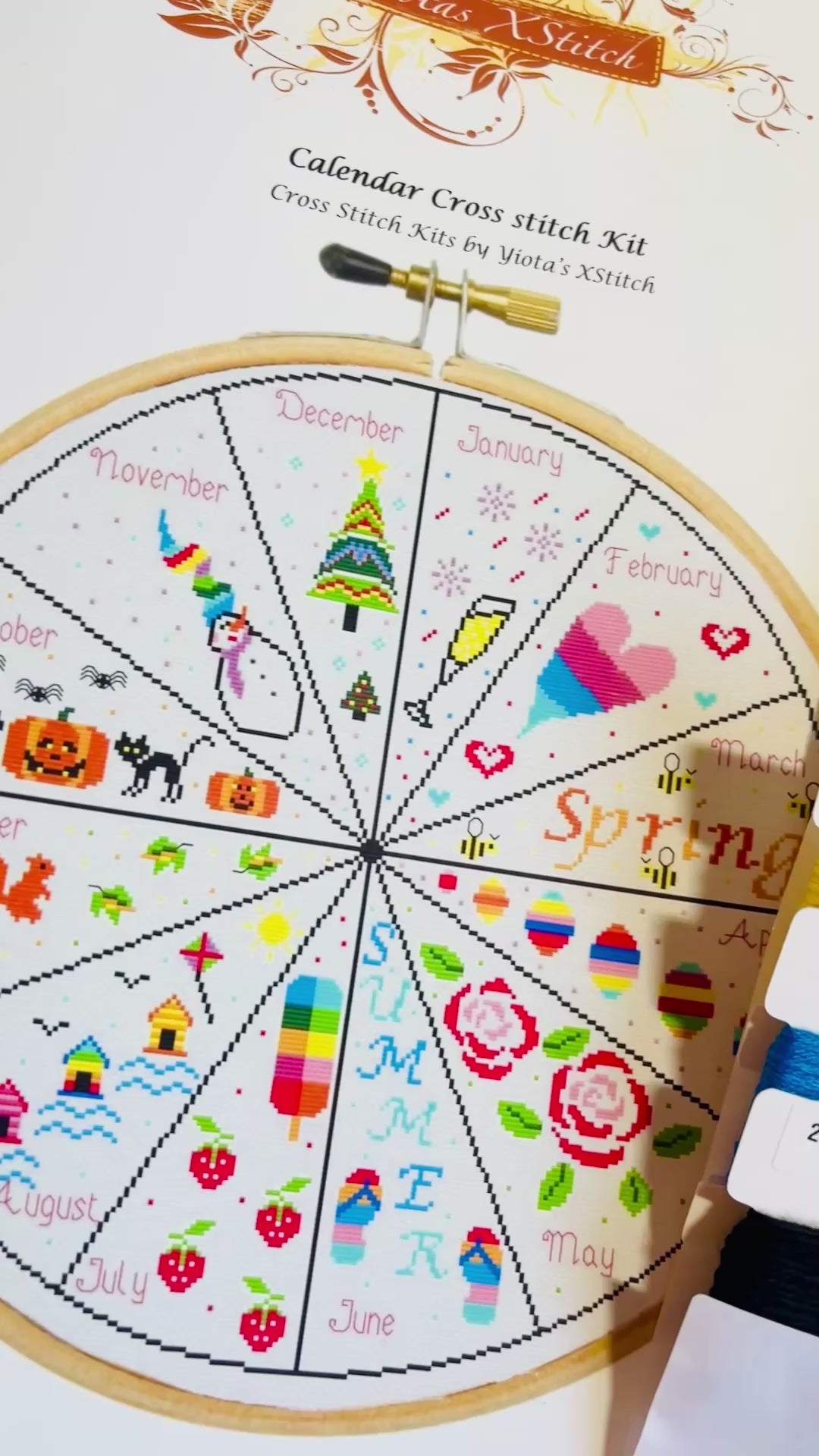 Calendar modern cross stitch kit-3