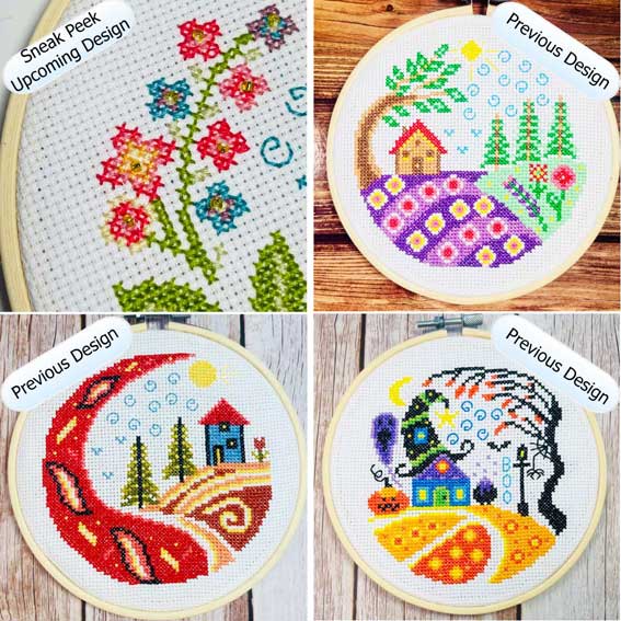 Winter cottage bi-monthly subscription cross stitch box
