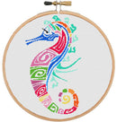 Rainbow seahorse modern cross stitch kit-1