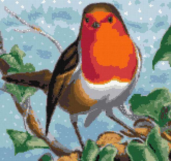 Red robin (v2) cross stitch kit