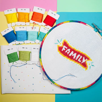 Typography family cross stitch-a-long