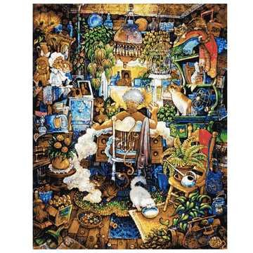 Sewing lady (v2) full coverage cross stitch kit