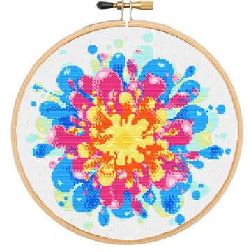 Splash modern cross stitch kit