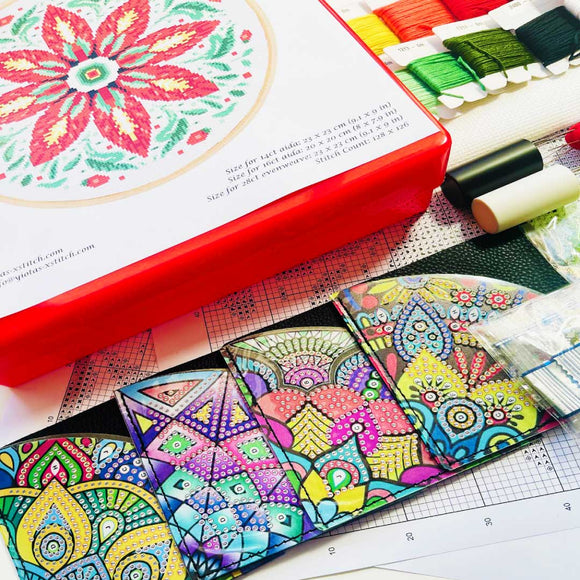 Christmas mandala cross stitch gift box