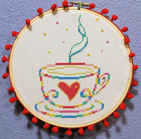 Teacup cross stitch kit