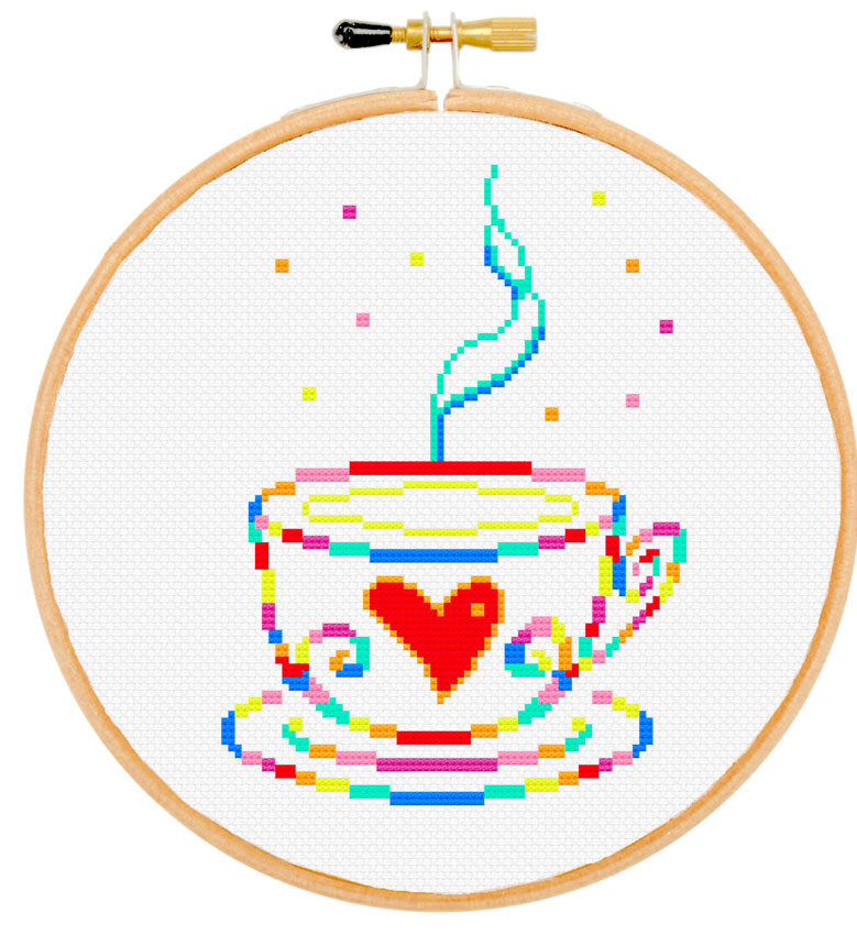 tea modern cross stitch kit