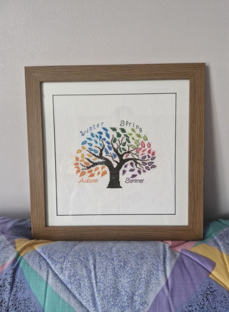 Seasons tree cross stitch kit