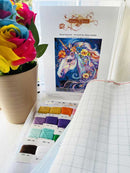Einhorn-Kreuzstich-Set mit Blumenmotiv (komplette Abdeckung)-2