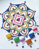 Variegated beaded mandala modern cross stitch kit - 1