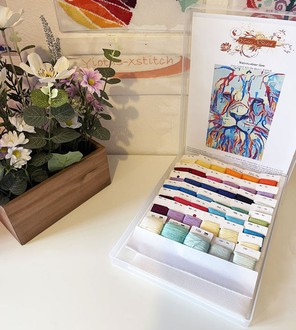 Aquarell-Löwe-Kreuzstichset