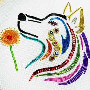 Wolf embroidery bead kit
