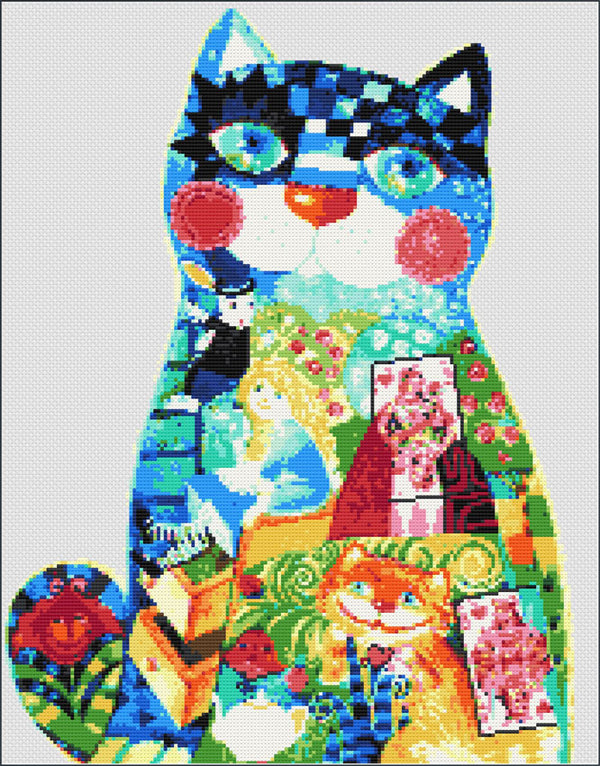 Wonderland cat modern cross stitch kit - 1
