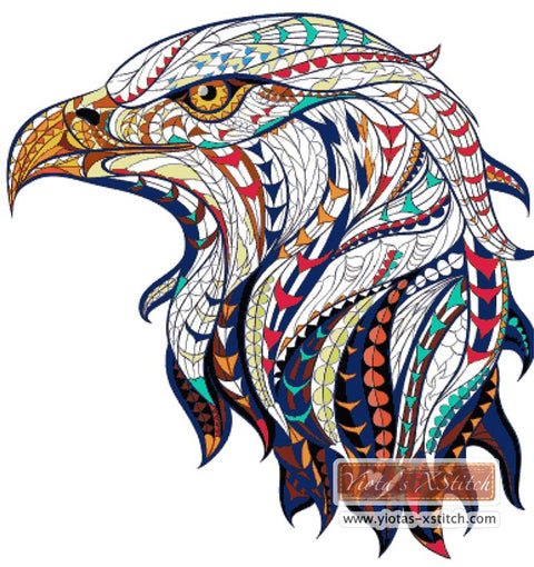 Abstract eagle cross stitch kit