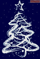 Abstract white Christmas tree counted cross stitch kit