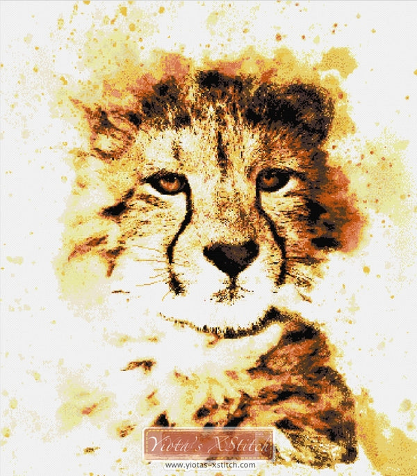 Abstract leopard counted cross stitch kit - 1