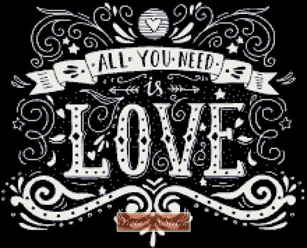 All you need is love counted cross stitch kit - 1