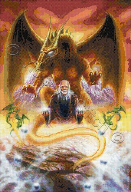 Apparition of wizard counted cross stitch kit - 1
