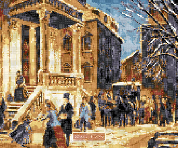 Arrival at the christmas party (v2) counted cross stitch kit - 1