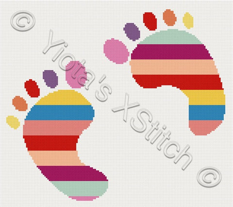 Baby feet counted cross stitch kit