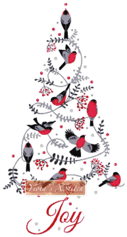 Birds Christmas tree counted cross stitch kit - 1