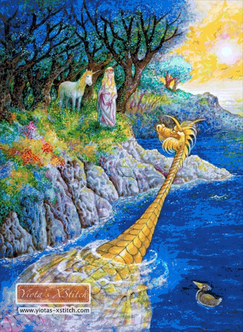 Blue lagoon counted cross stitch kit
