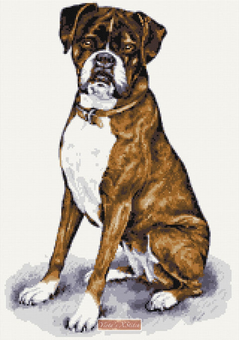 Boxer brindle counted cross stitch kit