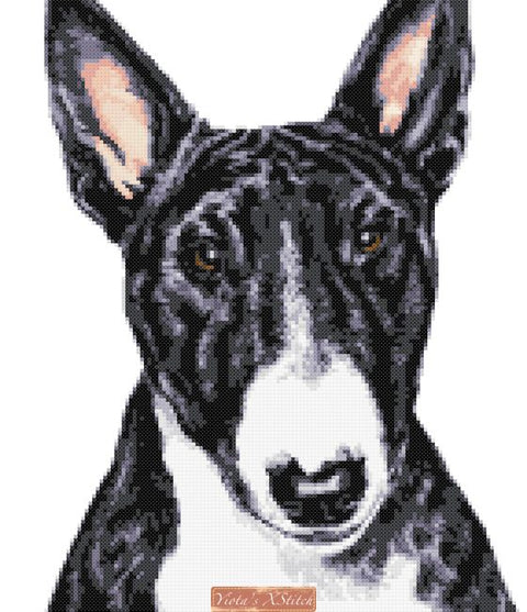 Bull terrier cross stitch kit (No1)