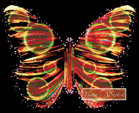 Butterfly fractal counted cross stitch kit