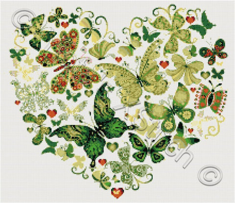 Butterfly heart No2 counted cross stitch kit