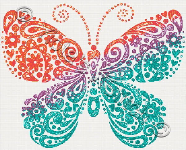 Abstract butterfly sketch counted cross stitch kit - 1
