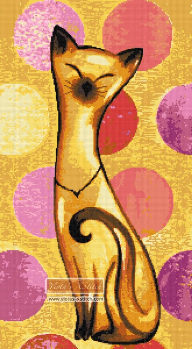 Cat in circles counted cross stitch kit - 1
