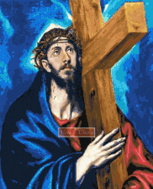 Christ carrying the cross counted cross stitch kit - 1