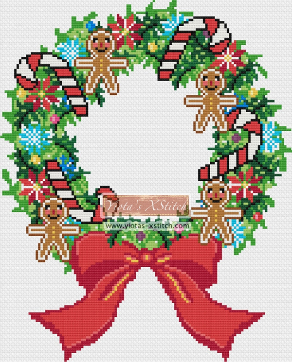 Christmas wreath cross stitch kit - 1