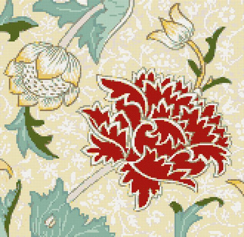 Chrysanthemum by William Morris counted cross stitch kit