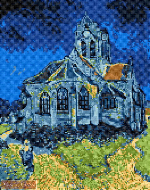 Church by Van Gogh cross stitch kit