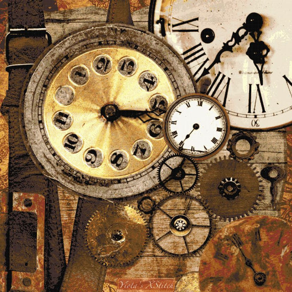 Clocks cross stitch kit